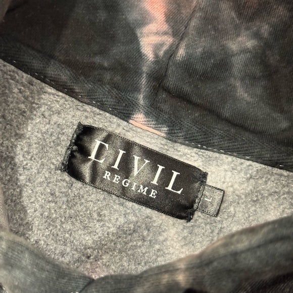 Civil Regime Lava Wash White Rose Embroidery Sweatshirt Size Large - Picture 4 of 5